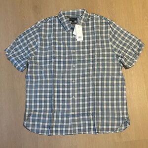 NWT Vince Men's Cannes Plaid Short Sleeve Button Down size XXL